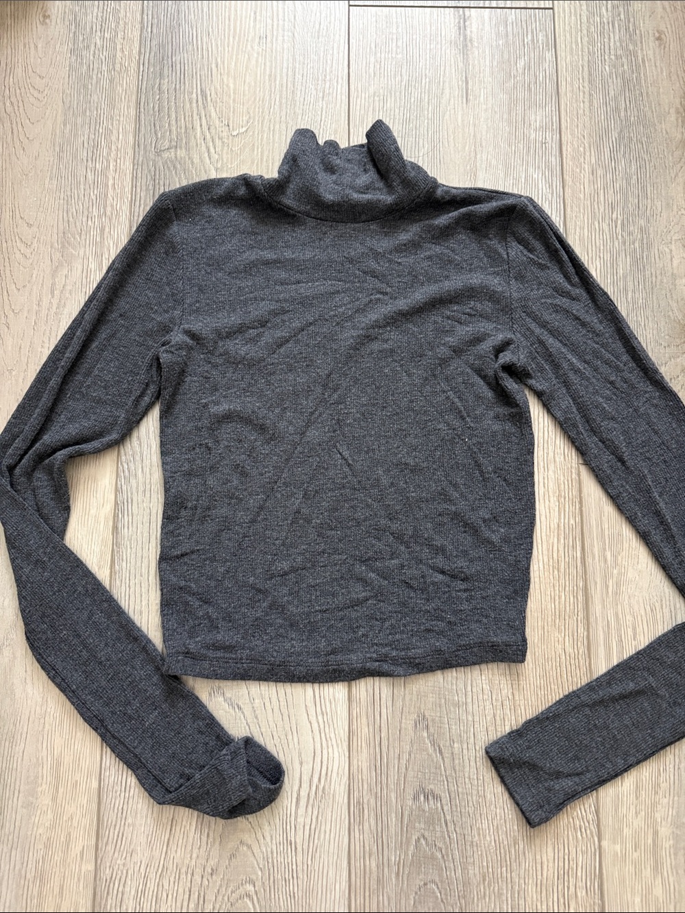 Wilfred Heather Charcoal Gray Turtleneck Slim Knit Sweater